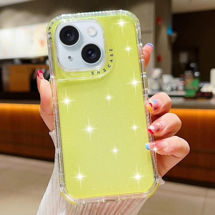 Glitter Powder 3 In 1 Tpu Pc Phone Case For Iphone 15