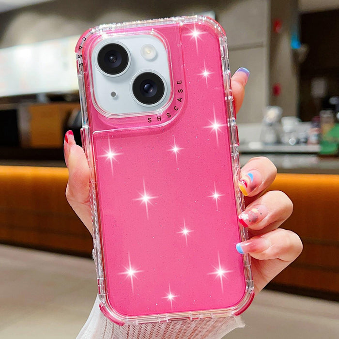 Glitter Powder 3 In 1 Tpu Pc Phone Case For Iphone 15