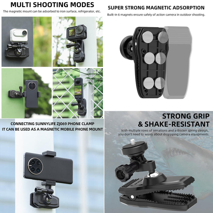 360 Degree Swivel Backpack Clip for Magnetic Action Camera
