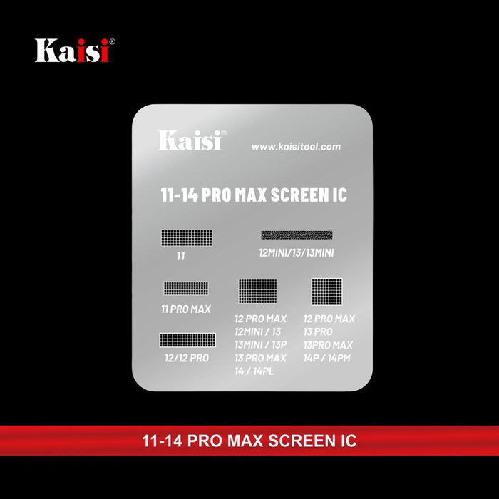 Kaisi Lcd Screen Ic Bga Reballing Stencil For Iphone 11 14