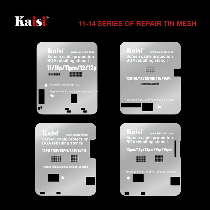 Kaisi Lcd Screen Ic Bga Reballing Stencil For Iphone 11 14