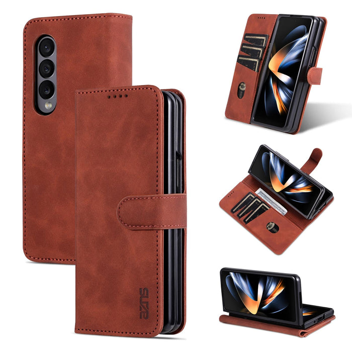 Smooth Calf Texture Leather Phone Case For Samsung Galaxy z