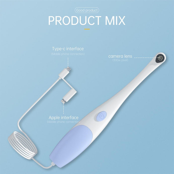 8Leds 3.0Mp 2 In 1 Visible Oral Endoscope Purple