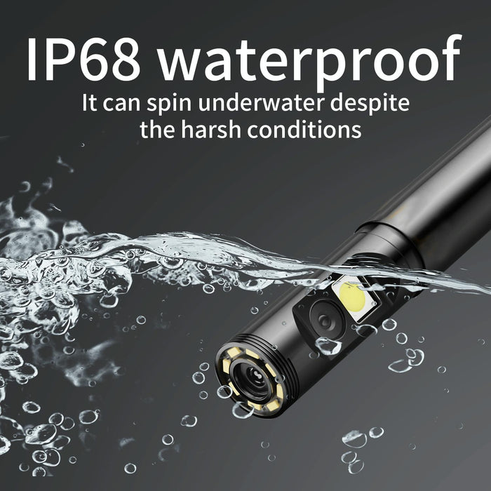 Rotatable 8Mm Dual Lenses Industrial Endoscope With Screen 9Mm Tail Pipe Diameter Spec 2M Tube