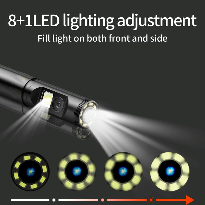 Rotatable 8Mm Dual Lenses Industrial Endoscope With Screen 9Mm Tail Pipe Diameter Spec 2M Tube