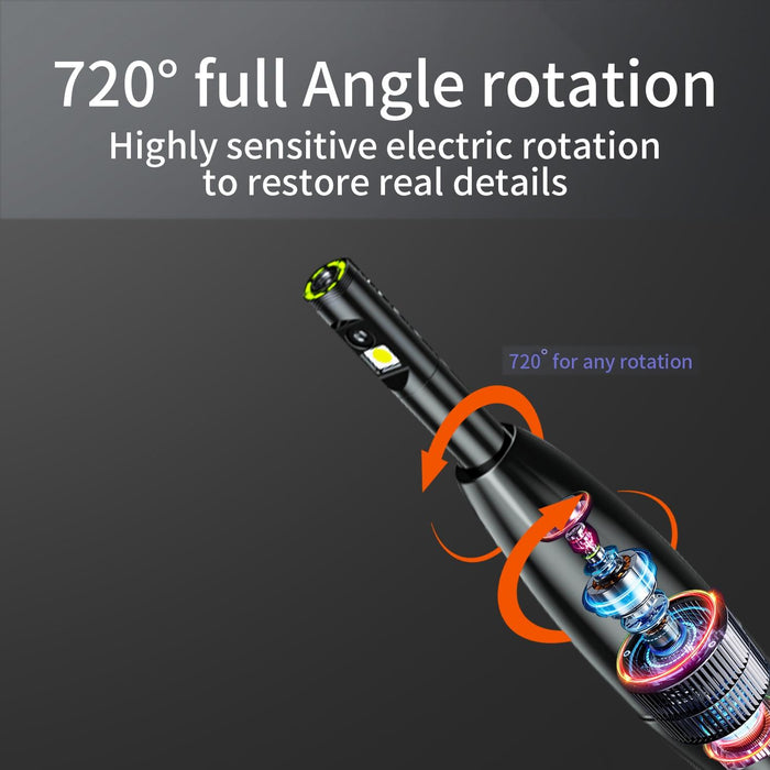 Rotatable 8Mm Dual Lenses Industrial Endoscope With Screen 16Mm Tail Pipe Diameter Spec 5M Tube