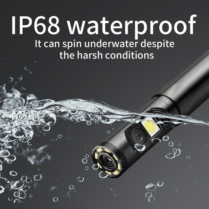 Rotatable 8Mm Dual Lenses Industrial Endoscope With Screen 16Mm Tail Pipe Diameter Spec 10M Tube