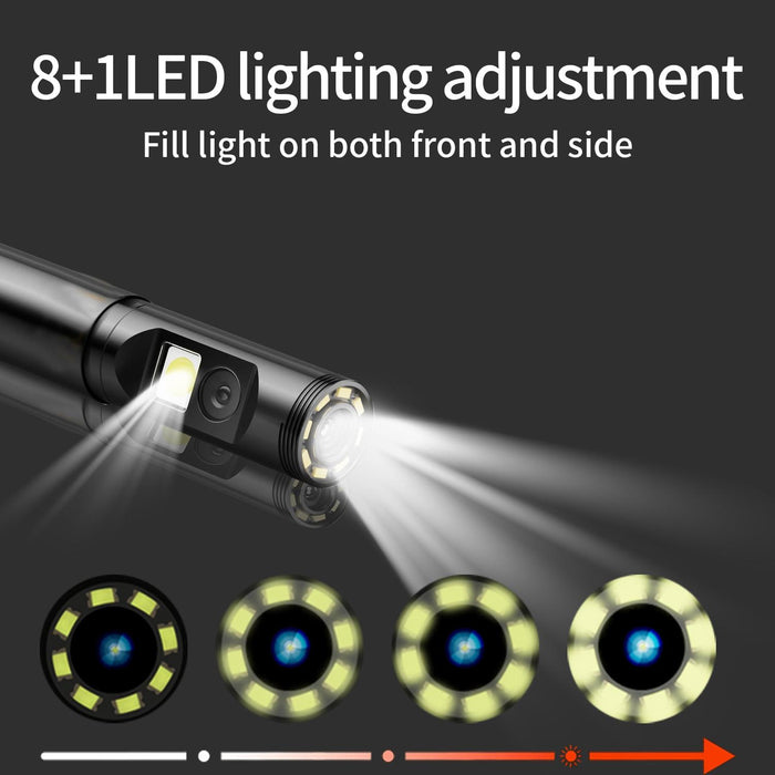 Rotatable 8Mm Dual Lenses Industrial Endoscope With Screen 16Mm Tail Pipe Diameter Spec 10M Tube