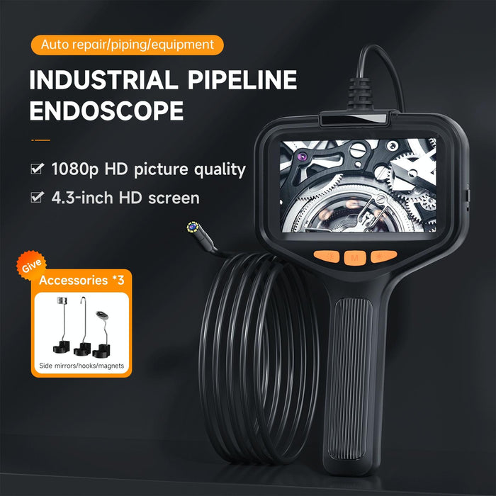 5.5Mm Front Lenses Integrated Industrial Pipeline Endoscope With 4.3 Inch Screen Spec 15M Tube