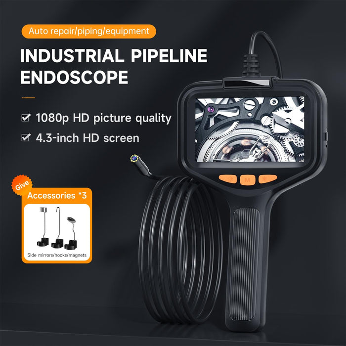 8Mm Side Lenses Integrated Industrial Pipeline Endoscope With 4.3 Inch Screen Spec 2M Tube