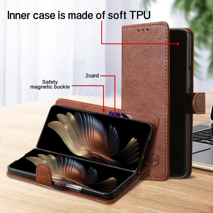 Leather Texture Pu Tpu Phone Case For Samsung Galaxy z Fold