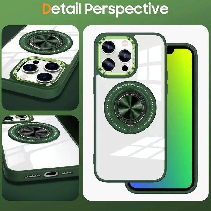 Magnetic Rotating Ring Holder Acrylic Phone Case For Iphone