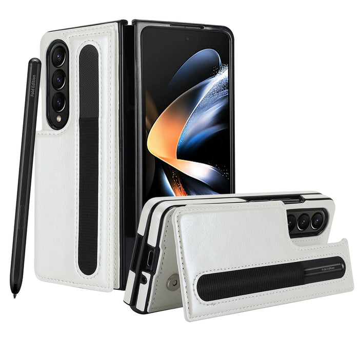 Foldable Phone Case With Double Buckle And Pen Slot