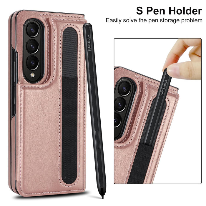 Foldable Phone Case With Double Buckle And Pen Slot