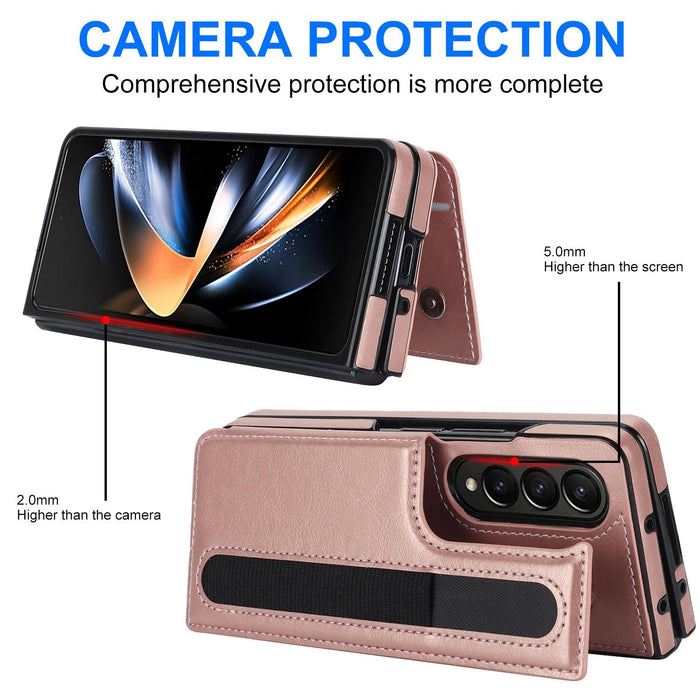 Foldable Phone Case With Double Buckle And Pen Slot