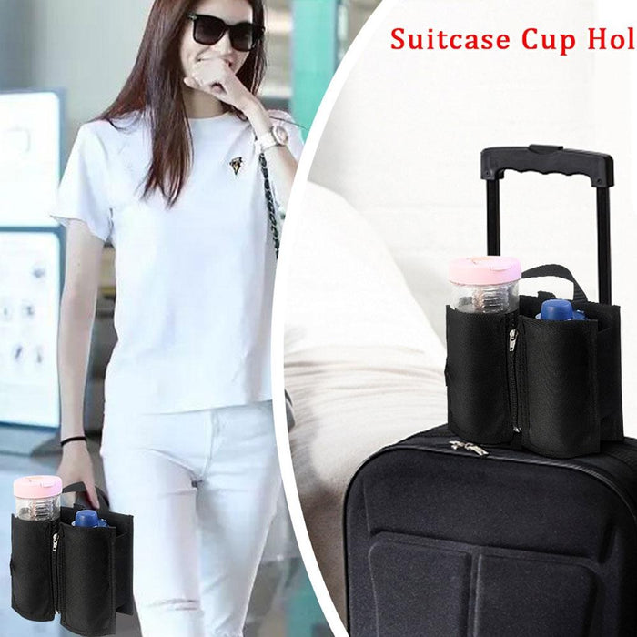 Travel Suitcase Portable Folding Storage Portable Cup Holder Black