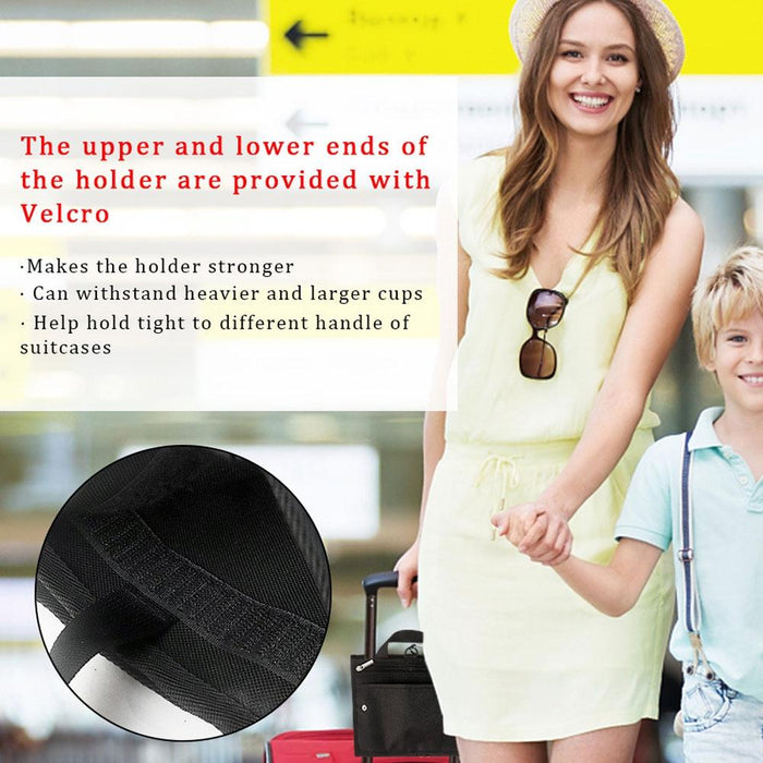 Travel Suitcase Portable Folding Storage Portable Cup Holder Black