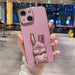 Plating Rabbit Holder Phone Case For Iphone 15