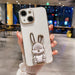 Plating Rabbit Holder Phone Case For Iphone 15