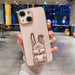 Plating Rabbit Holder Phone Case For Iphone 15