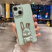 Plating Rabbit Holder Phone Case For Iphone 15