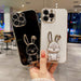 Plating Rabbit Holder Phone Case For Iphone 15