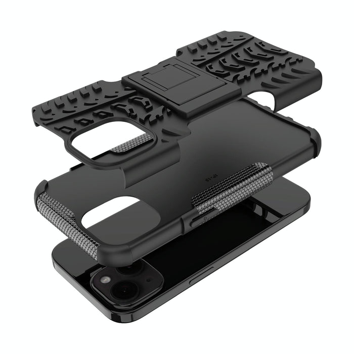 Tire Texture Tpu Pc Phone Case With Holder For Iphone 15