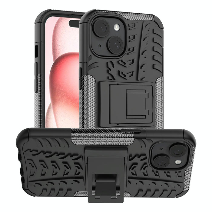 Tire Texture Tpu Pc Phone Case With Holder For Iphone 15