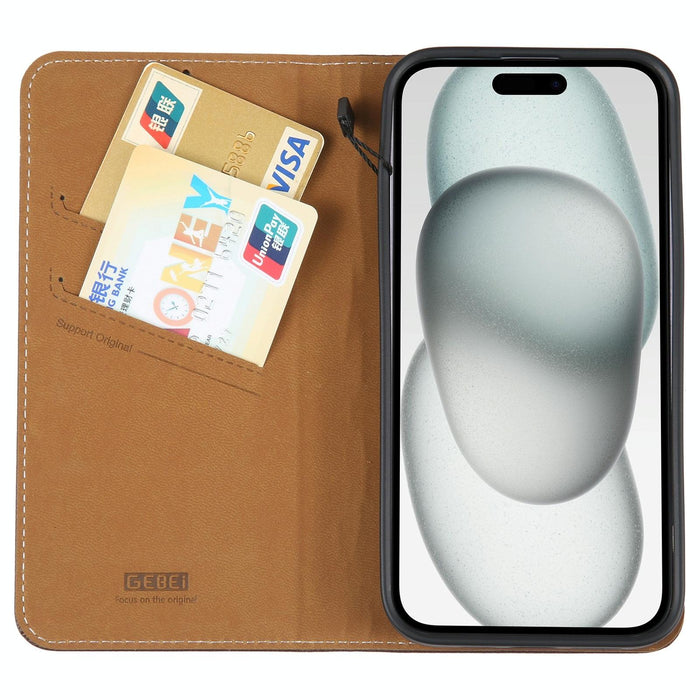 Gebei Top Grain Horizontal Flip Leather Phone Case