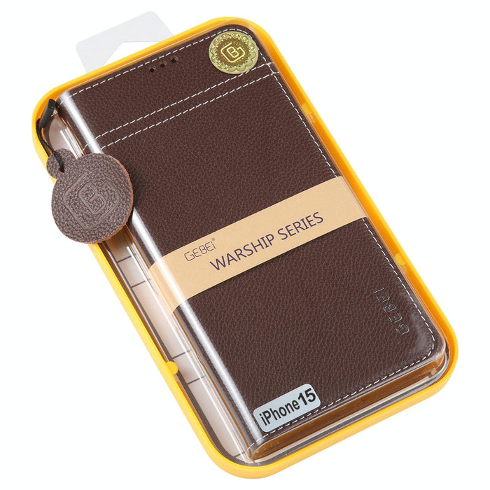 Gebei Top Grain Horizontal Flip Leather Phone Case