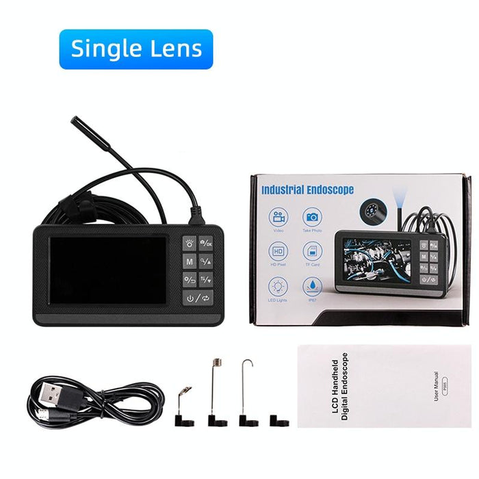 8Mm Single Lenses Industrial Pipeline Endoscope With 4.3 Inch Hd Screen Spec 1M Tube
