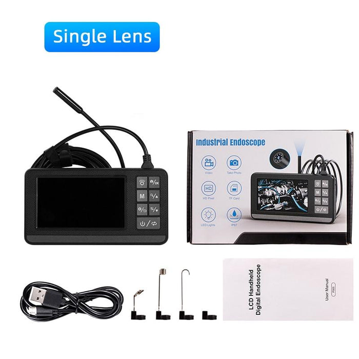 8Mm Single Lenses Industrial Pipeline Endoscope With 4.3 Inch Hd Screen Spec 3M Tube