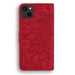 Mandala Embossed Dual Fold Calf Leather Phone Case