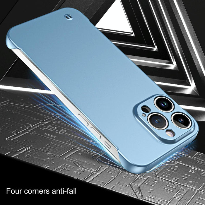 Frameless Metallic Paint Hybrid Pc Phone Case For Iphone 15