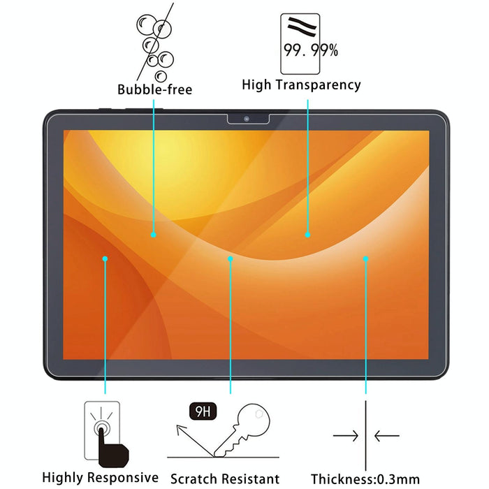 For Luca Te104 M4V1-B 10.1 2Pcs 0.3Mm 9H Explosion-Proof Tempered Tablet Glass Film