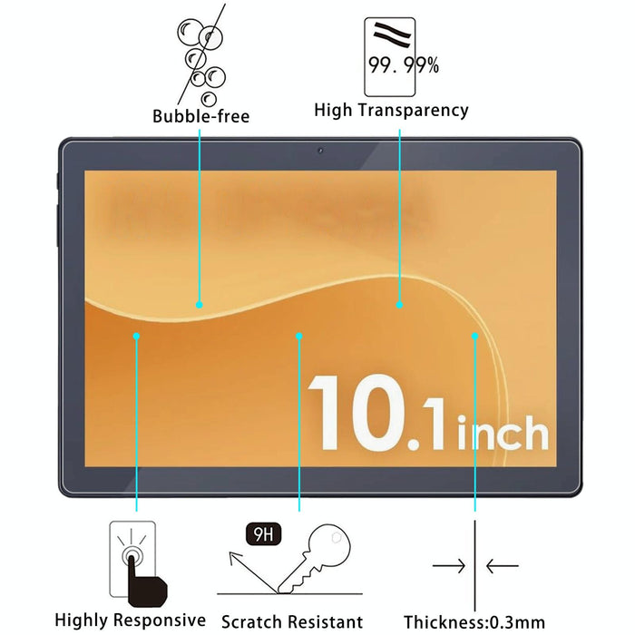 For Luca Tm103 M4V1-B 10.1 2Pcs 0.3Mm 9H Explosion-Proof Tempered Tablet Glass Film