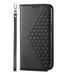 Cubic Grid Calf Texture Magnetic Leather Phone Case