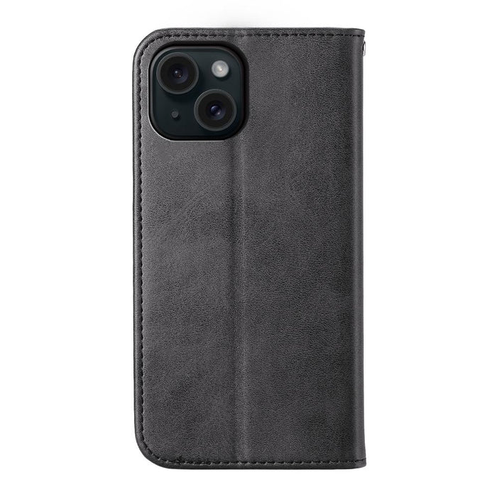 Cubic Grid Calf Texture Magnetic Leather Phone Case