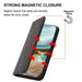 Cubic Grid Calf Texture Magnetic Leather Phone Case