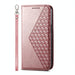 Cubic Grid Calf Texture Magnetic Leather Phone Case