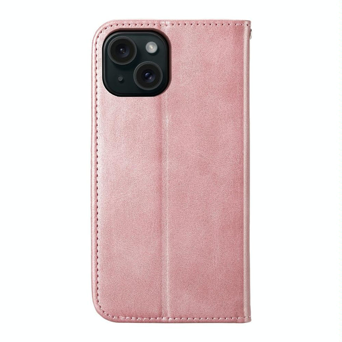 Cubic Grid Calf Texture Magnetic Leather Phone Case