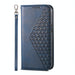 Cubic Grid Calf Texture Magnetic Leather Phone Case