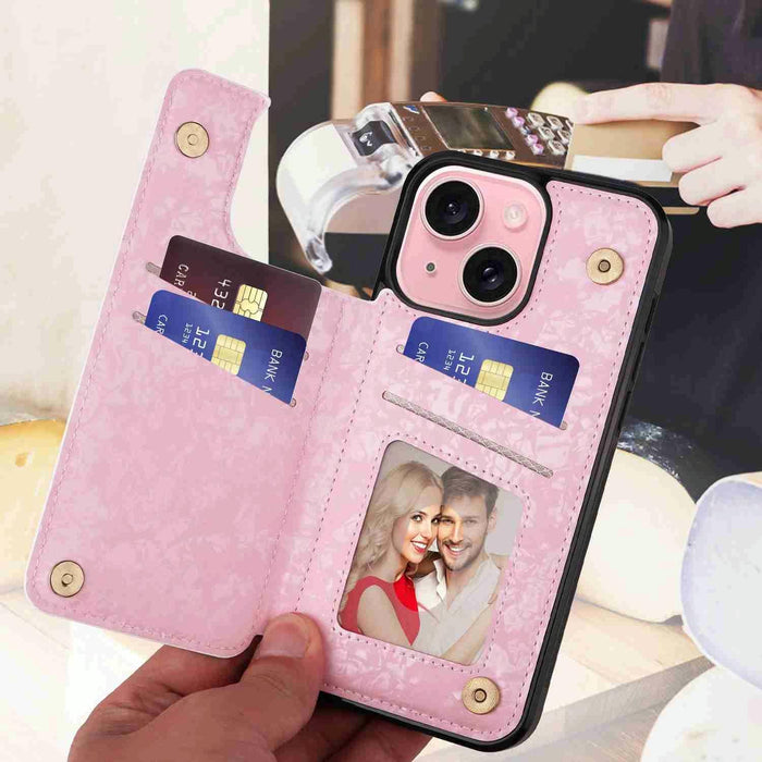 Printed Double Buckle Rfid Anti Theft Phone Case For Iphone