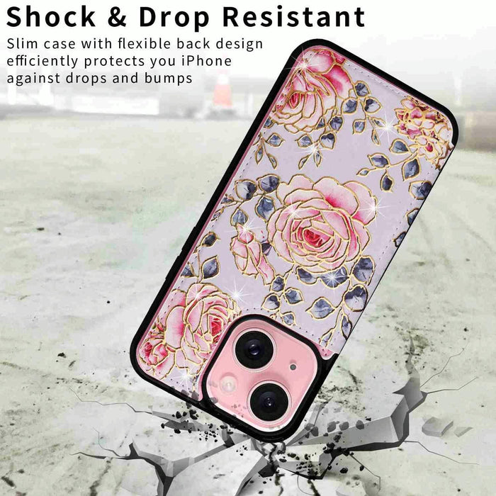 Printed Double Buckle Rfid Anti Theft Phone Case For Iphone