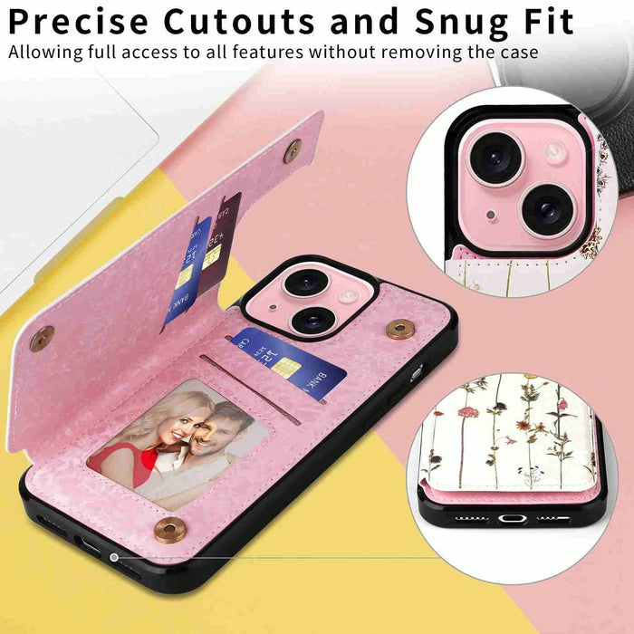 Printed Double Buckle Rfid Anti Theft Phone Case For Iphone