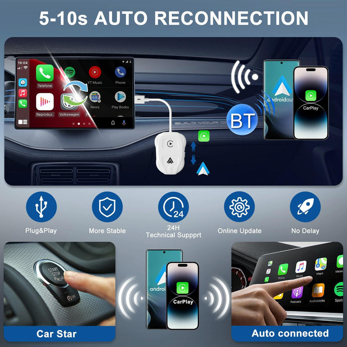 Wireless Carplay / Android Auto Adapter for Usb & Usb-c
