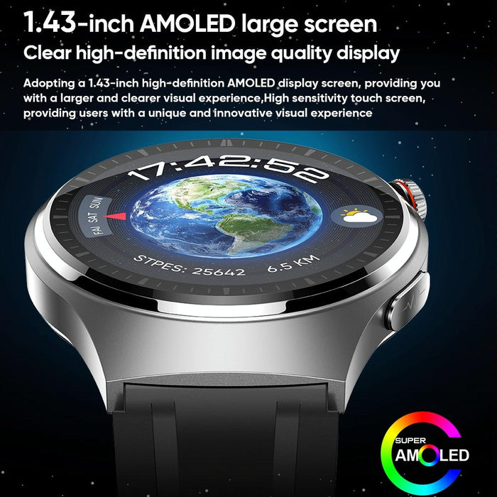 1.43 Inch Amoled Ip67 Smart Call Watch Support Ecg / Body Temperature / Blood Glucose Monitoring