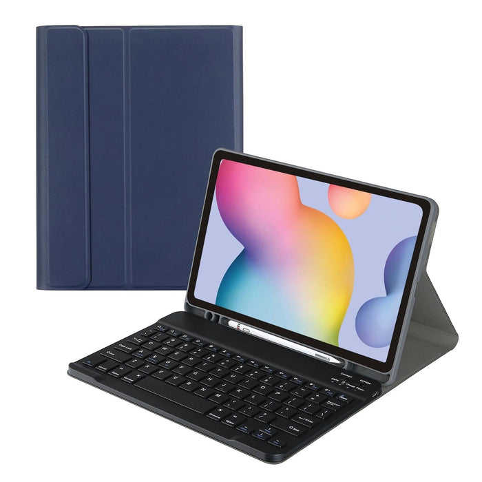 For Samsung Galaxy Tab A9+ Square Cap Bluetooth Keyboard Leather Case With Pen Slot