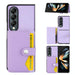 Litchi Pattern Single Button Card Holder Phone Case