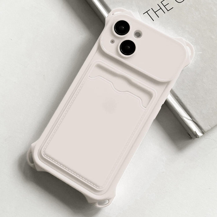 Shockproof Card Slot Frosted Tpu Phone Case For Iphone 15